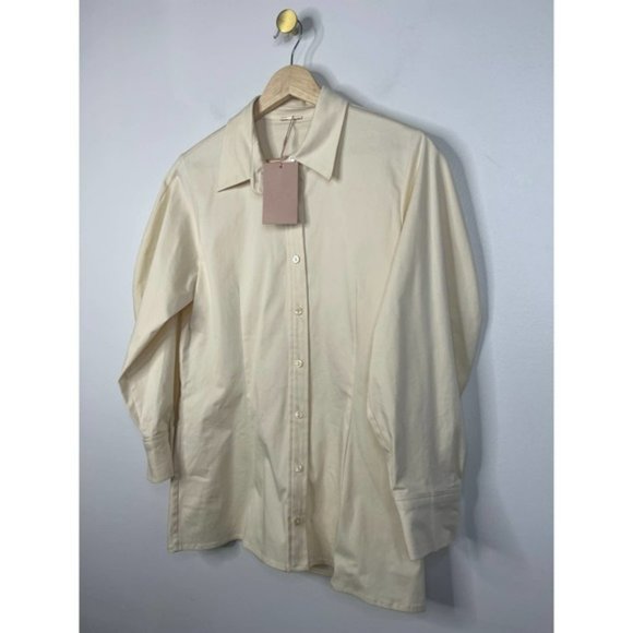 Alexis Brooks Blouson Sleeve Structured Collar Top Women's Ivory Size: M NWT - Picture 3 of 8